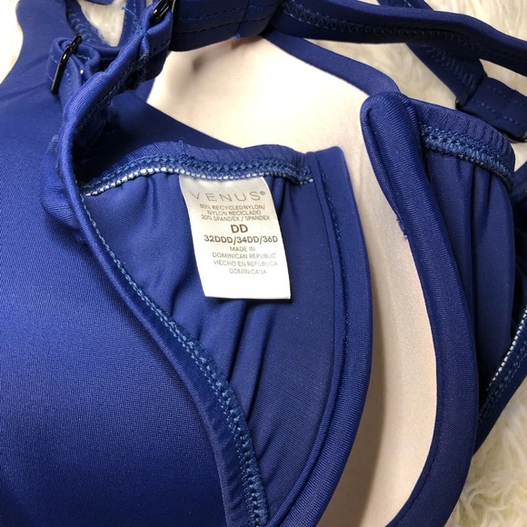 VENUS Blue Bikini Top with Molded Cups and Adjustable Straps DD NWOT - Picture 8 of 12